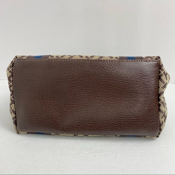 Tommy Hilfiger TH Signature Logo Brown Blue Handbag Purse Y2K - Picture 4 of 8